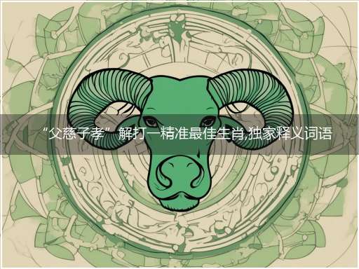 “父慈子孝”解打一精准最佳生肖,独家释义词语解释!