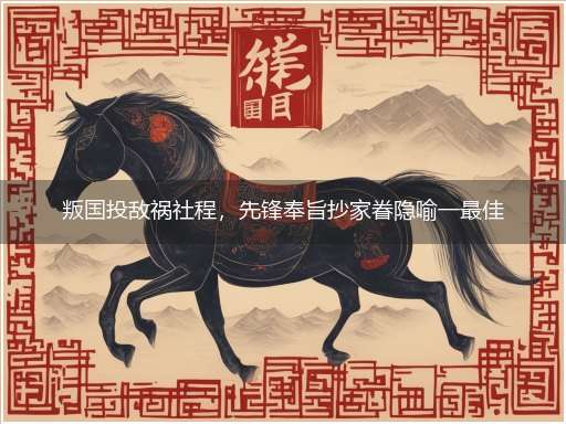 叛国投敌祸社程,先锋奉旨抄家眷隐喻一最佳生肖,独家释义词语解释!