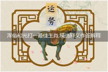 浑俗和光打一最佳生肖,精选释义作答解释