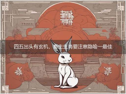四五出头有玄机，畜生生肖要注意隐喻一最佳生肖,独家释义词语解释!