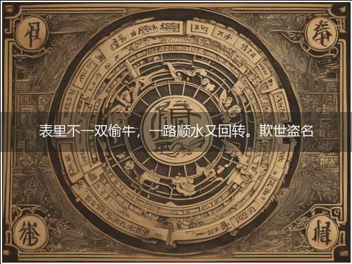 表里不一双偷牛,一路顺水又回转。欺世盗名分水岭,子午前列一一数打一最佳正确生肖,词语释义解释落实