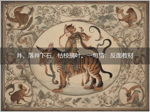 井,落井下石,枯枝摘叶。一句猜:反面教材看老子。提供:(停6)隐喻一最佳生肖,独家释义词语解释!