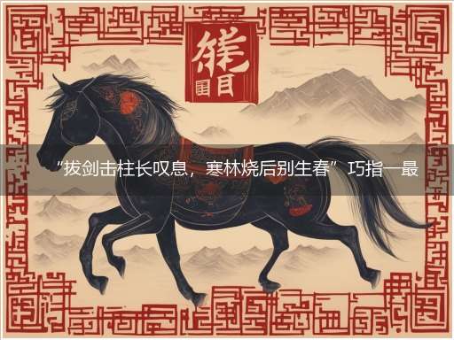“拔剑击柱长叹息,寒林烧后别生春”巧指一最佳最佳生肖,独家释义词语解释!
