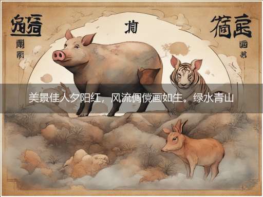 美景佳人夕阳红，风流倜傥画如生。绿水青山美如画，前程似锦幸福家猜一个生肖,精准答案落实