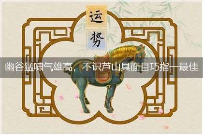 幽谷猛啸气雄高,不识芦山具面目巧指一最佳最佳生肖,独家释义词语解释!