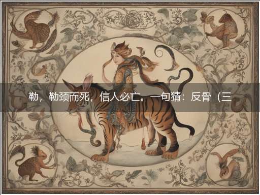 勒,勒颈而死,信人必亡。一句猜:反骨(三四)块。提供:(11.22.33)。打一准确生肖,隐喻一最佳生肖,独家释义词语解释!