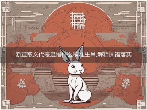 断章取义代表是指什么精准生肖,解释词语落实阐述释义