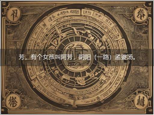 芳，有个女孩叫阿芳，阴阳（一路）孟婆汤。一句猜：后下即是（五）提供：（一路）猜打一准确生肖,猜打一释义最新成语解释