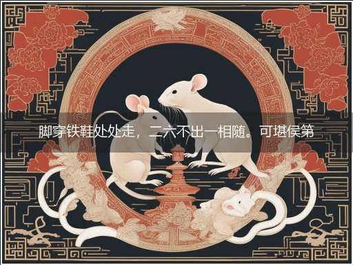 脚穿铁鞋处处走,二六不出一相随。可堪侯第见尘侵,一行好运三五随隐喻一最佳生肖,独家释义词语解释!