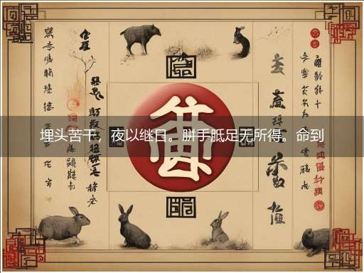 埋头苦干,夜以继日。胼手胝足无所得。命到尽头,一堆枯骨。始信本来无一物指打一精确最佳生肖,完美释义词语解释