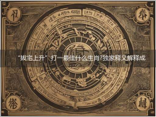 “拔宅上升”打一最佳什么生肖?独家释义解释成语解析!
