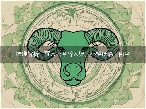 精准解析:醒人悟兮醉人疑,小楼低隔一街尘隐喻一最佳生肖,独家释义词语解释!