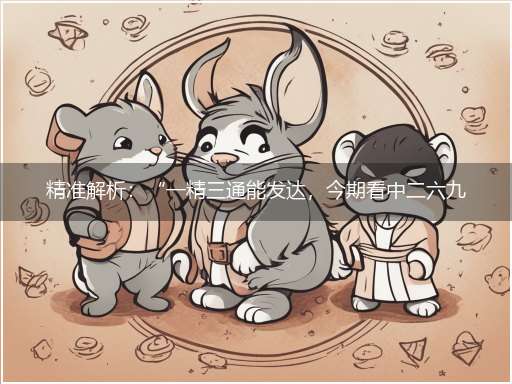 精准解析：“一精三通能发达，今期看中二六九”隐喻一最佳生肖,独家释义词语解释!